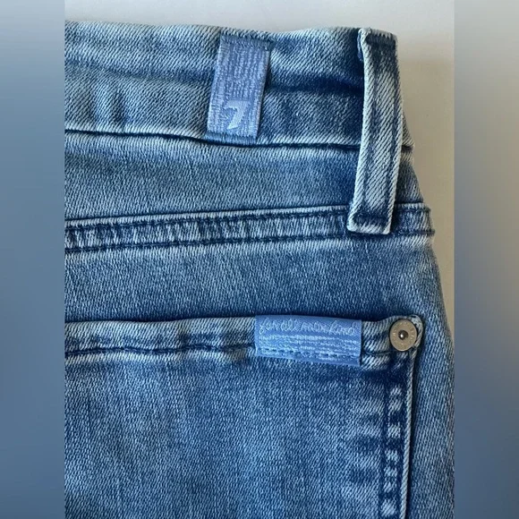 7 For All Mankind Light Blue Flare Jeans - Picture 7 of 7